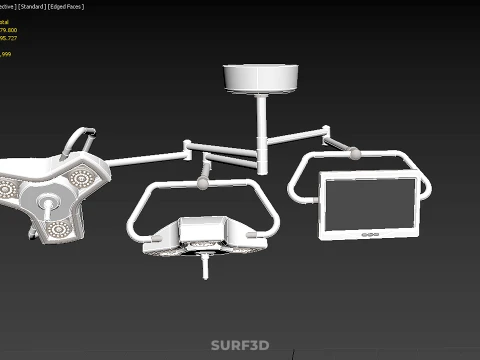 SURGICAL LIGHT LED LIGHTING LAMP CEILING LCD DISPLAY HD MONITOR 3D Model
