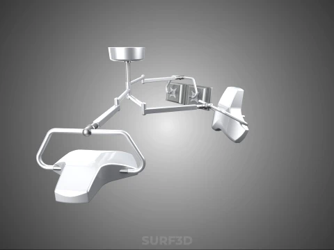 外科手術用ライトランプマウントデュアル 2 画面ディスプレイモニター 3Dモデル