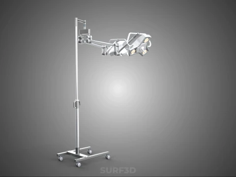 モバイルデュアルヘッドサージカルライト LEDランプ照明ローリングスタンド 3Dモデル