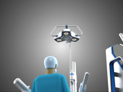 ROBOTIC SURGERY SYSTEM OPERATING ROOM SURGICAL LAMP LIGHT STAND 3D Model