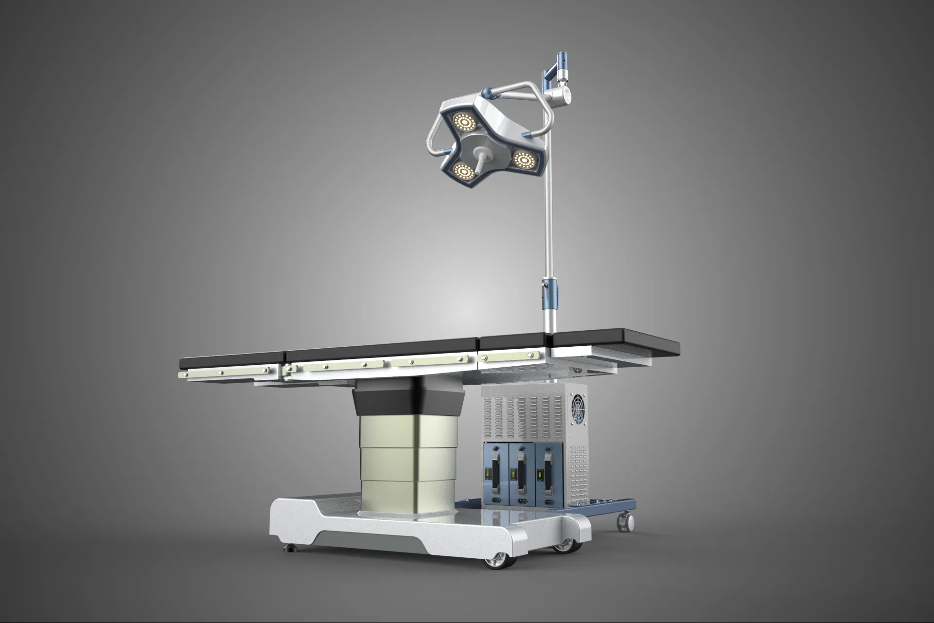 PROFESSIONAL MOBILE BATTERY POWER SURGICAL LIGHT OPERATING TABLE 3D Model .c4d .max .obj .3ds .fbx .stl .blend
