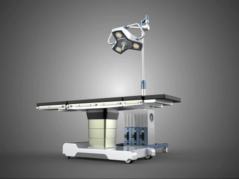 MESA DE OPERACIONES CON L&Aacute;MPARA QUIR&Uacute;RGICA M&Oacute;VIL PROFESIONAL CON BATER&Iacute;A Modelo 3D