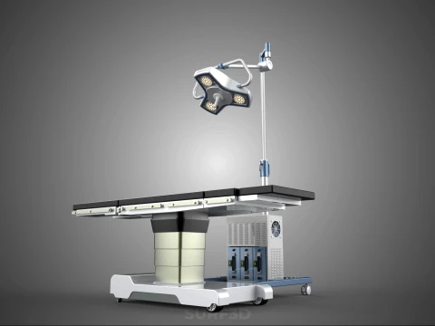 PROFESSIONAL MOBILE BATTERY POWER SURGICAL LIGHT OPERATING TABLE 3D Model