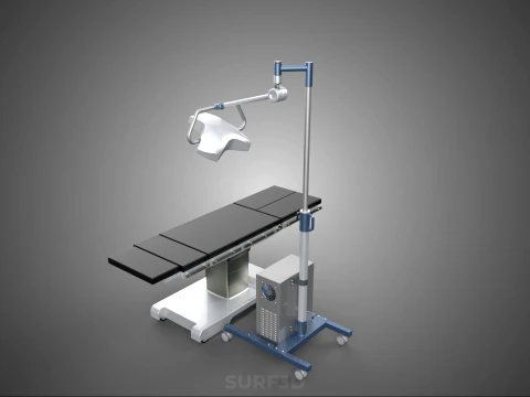 PROFESSIONAL MOBILE BATTERY POWER SURGICAL LIGHT OPERATING TABLE 3D Model