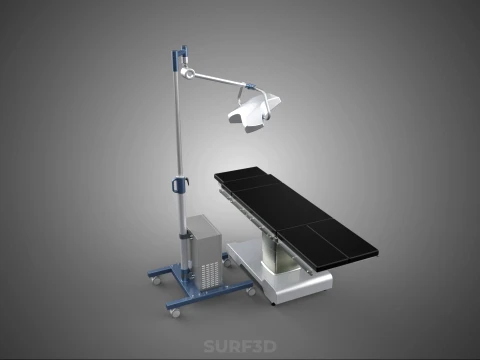 PROFESSIONAL MOBILE BATTERY POWER SURGICAL LIGHT OPERATING TABLE 3D Model
