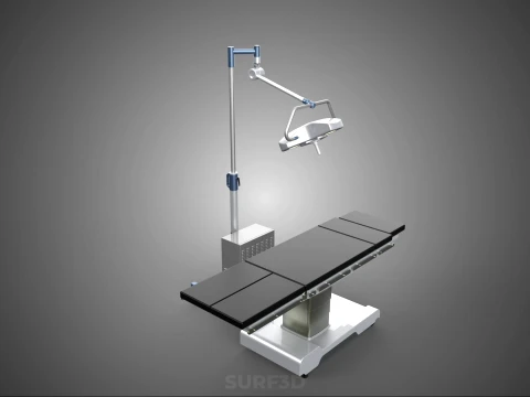 PROFESSIONAL MOBILE BATTERY POWER SURGICAL LIGHT OPERATING TABLE 3D Model