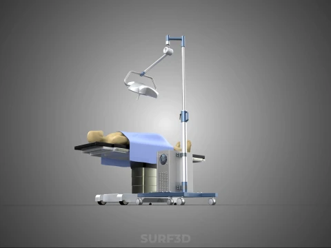 PROFESSIONAL MOBILE BATTERY POWER SURGICAL LIGHT OPERATING TABLE 3D Model