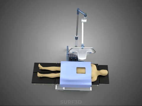 PROFESSIONAL MOBILE BATTERY POWER SURGICAL LIGHT OPERATING TABLE 3D Model