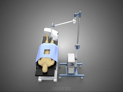 PROFESSIONAL MOBILE BATTERY POWER SURGICAL LIGHT OPERATING TABLE 3D Model