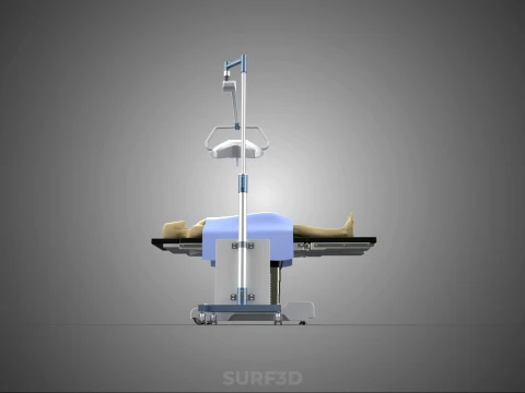 PROFESSIONAL MOBILE BATTERY POWER SURGICAL LIGHT OPERATING TABLE 3D Model