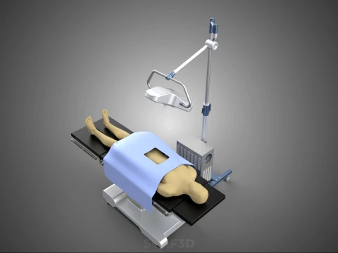 PROFESSIONAL MOBILE BATTERY POWER SURGICAL LIGHT OPERATING TABLE 3D Model