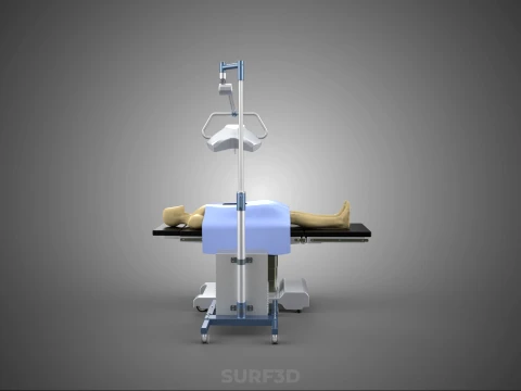PROFESSIONAL MOBILE BATTERY POWER SURGICAL LIGHT OPERATING TABLE 3D Model