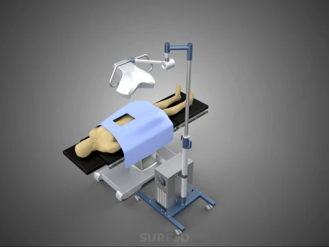 PROFESSIONAL MOBILE BATTERY POWER SURGICAL LIGHT OPERATING TABLE 3D Model
