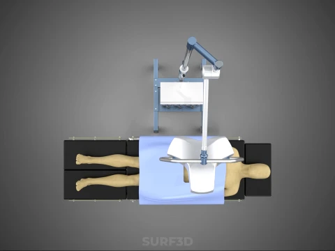 PROFESSIONAL MOBILE BATTERY POWER SURGICAL LIGHT OPERATING TABLE 3D Model