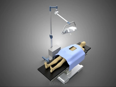 PROFESSIONAL MOBILE BATTERY POWER SURGICAL LIGHT OPERATING TABLE 3D Model