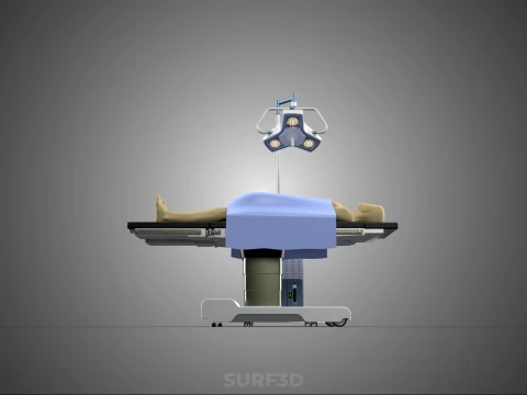 PROFESSIONAL MOBILE BATTERY POWER SURGICAL LIGHT OPERATING TABLE 3D Model