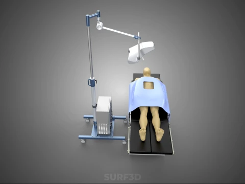 PROFESSIONAL MOBILE BATTERY POWER SURGICAL LIGHT OPERATING TABLE 3D Model