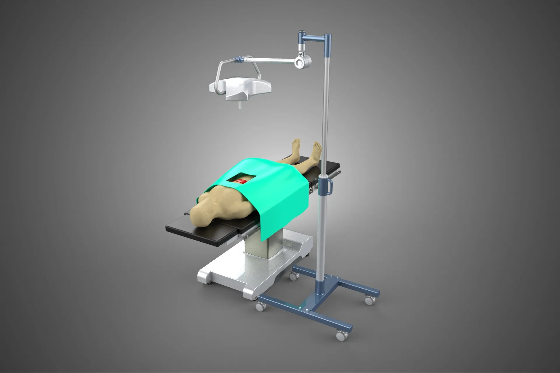 MOBILE SURGICAL LIGHT LED LAMP STAND OPERATING TABLE BED PATIENT 3D Model .c4d .max .obj .3ds .fbx .stl .blend 