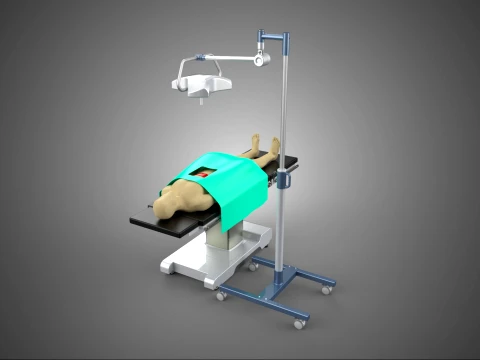 MOBILE SURGICAL LIGHT LED LAMP STAND OPERATING TABLE BED PATIENT 3D Model