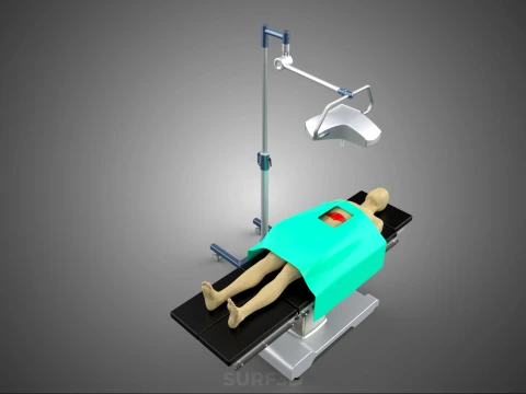 MOBILE SURGICAL LIGHT LED LAMP STAND OPERATING TABLE BED PATIENT 3D Model