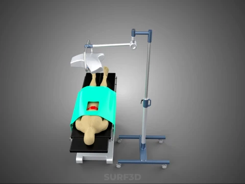 MOBILE SURGICAL LIGHT LED LAMP STAND OPERATING TABLE BED PATIENT 3D Model