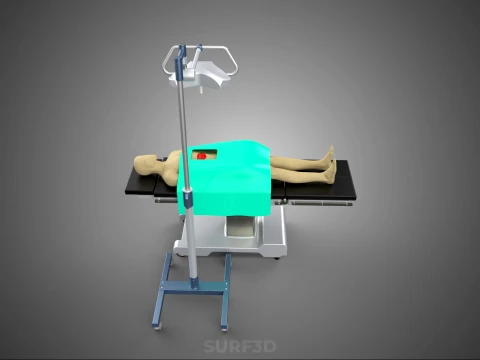 MOBILE SURGICAL LIGHT LED LAMP STAND OPERATING TABLE BED PATIENT 3D Model