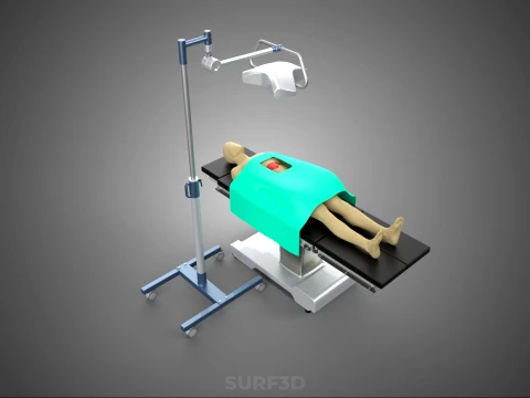 MOBILE SURGICAL LIGHT LED LAMP STAND OPERATING TABLE BED PATIENT 3D Model