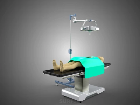 MOBILE SURGICAL LIGHT LED LAMP STAND OPERATING TABLE BED PATIENT 3D Model