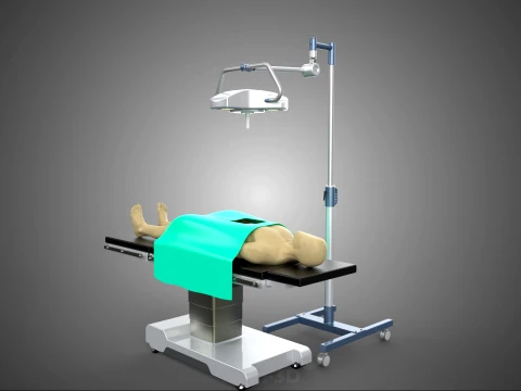 MOBILE SURGICAL LIGHT LED LAMP STAND OPERATING TABLE BED PATIENT 3D Model