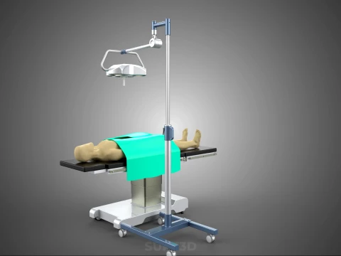 MOBILE SURGICAL LIGHT LED LAMP STAND OPERATING TABLE BED PATIENT 3D Model