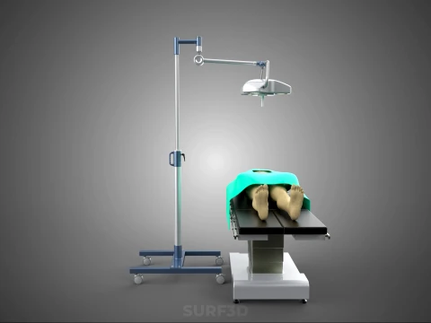 MOBILE SURGICAL LIGHT LED LAMP STAND OPERATING TABLE BED PATIENT 3D Model