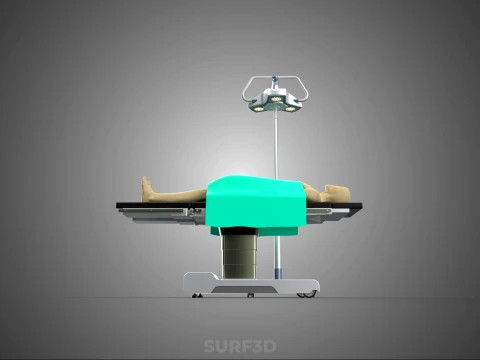 MOBILE SURGICAL LIGHT LED LAMP STAND OPERATING TABLE BED PATIENT 3D Model