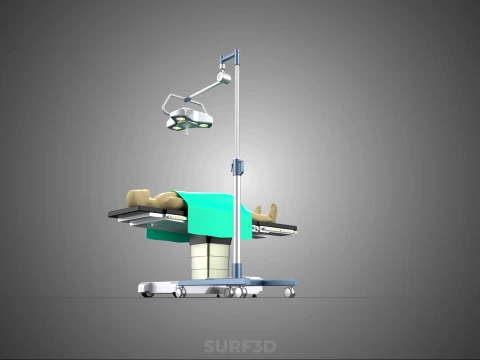 MOBILE SURGICAL LIGHT LED LAMP STAND OPERATING TABLE BED PATIENT 3D Model