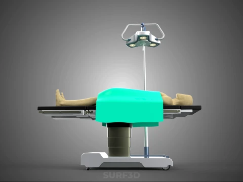 MOBILE SURGICAL LIGHT LED LAMP STAND OPERATING TABLE BED PATIENT 3D Model