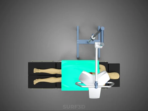 MOBILE SURGICAL LIGHT LED LAMP STAND OPERATING TABLE BED PATIENT 3D Model