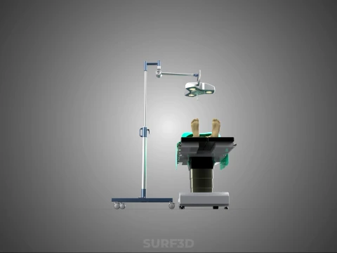 MOBILE SURGICAL LIGHT LED LAMP STAND OPERATING TABLE BED PATIENT 3D Model