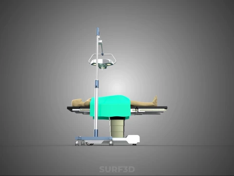 MOBILE SURGICAL LIGHT LED LAMP STAND OPERATING TABLE BED PATIENT 3D Model
