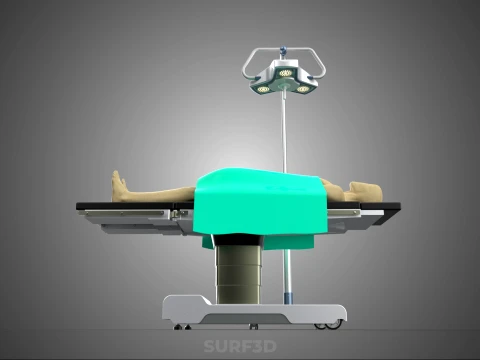 MOBILE SURGICAL LIGHT LED LAMP STAND OPERATING TABLE BED PATIENT 3D Model