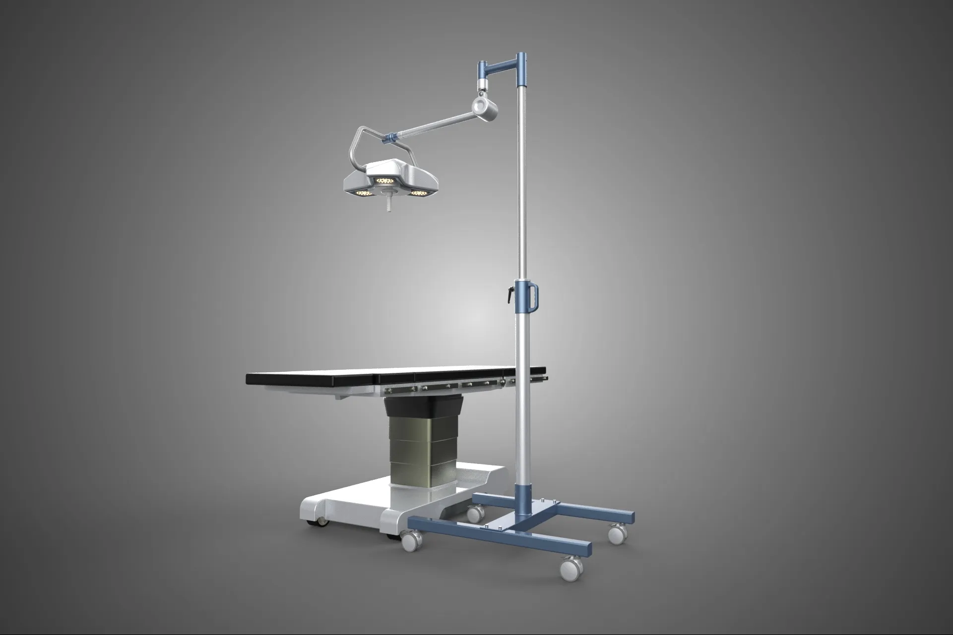 STANDARD MOBILE SURGICAL LIGHT WHEEL LAMP BED OPERATION SURGERY 3D Model .c4d .max .obj .3ds .fbx .stl .blend 