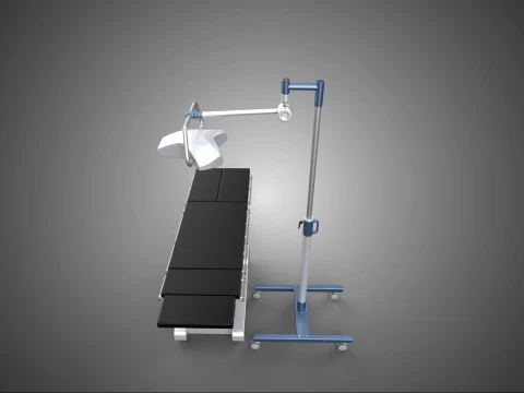 STANDARD MOBILE SURGICAL LIGHT WHEEL LAMP BED OPERATION SURGERY 3D Model