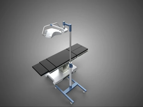 STANDARD MOBILE SURGICAL LIGHT WHEEL LAMP BED OPERATION SURGERY 3D Model