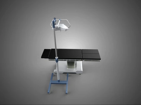 STANDARD MOBILE SURGICAL LIGHT WHEEL LAMP BED OPERATION SURGERY 3D Model