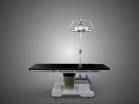STANDARD MOBILE SURGICAL LIGHT WHEEL LAMP BED OPERATION SURGERY 3D Model