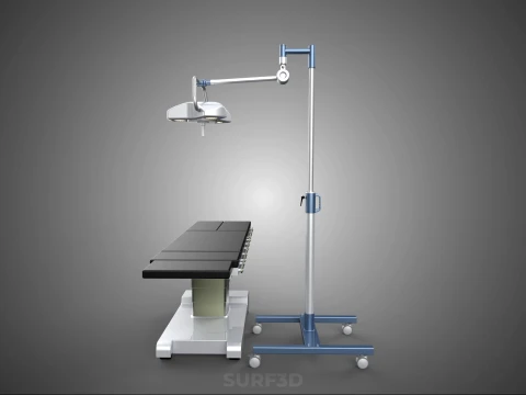 STANDARD MOBILE SURGICAL LIGHT WHEEL LAMP BED OPERATION SURGERY 3D Model