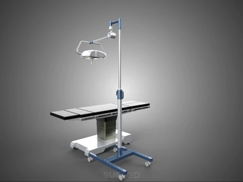 STANDARD MOBILE SURGICAL LIGHT WHEEL LAMP BED OPERATION SURGERY 3D Model