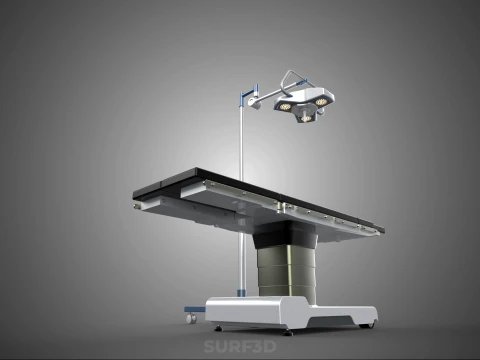 STANDARD MOBILE SURGICAL LIGHT WHEEL LAMP BED OPERATION SURGERY 3D Model