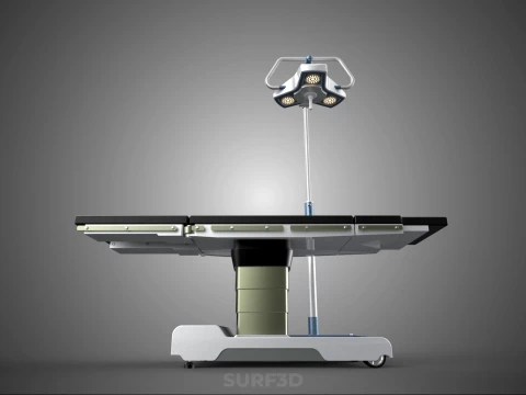 STANDARD MOBILE SURGICAL LIGHT WHEEL LAMP BED OPERATION SURGERY 3D Model