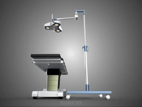 STANDARD MOBILE SURGICAL LIGHT WHEEL LAMP BED OPERATION SURGERY 3D Model