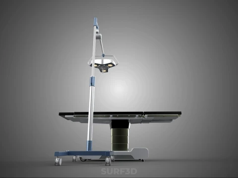 STANDARD MOBILE SURGICAL LIGHT WHEEL LAMP BED OPERATION SURGERY 3D Model