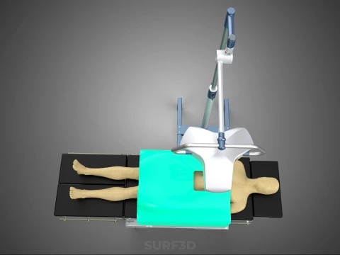 STANDARD MOBILE SURGICAL LIGHT WHEEL LAMP BED OPERATION SURGERY 3D Model